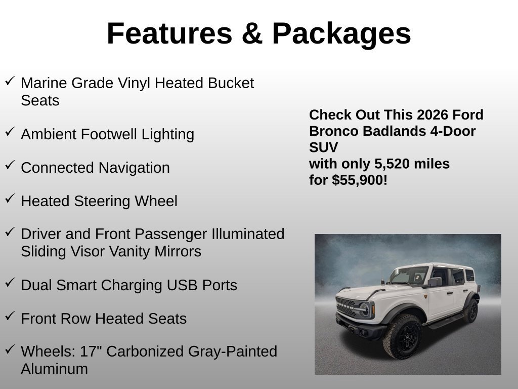 Certified 2026 Ford Bronco Badlands AWD/4WD image 9