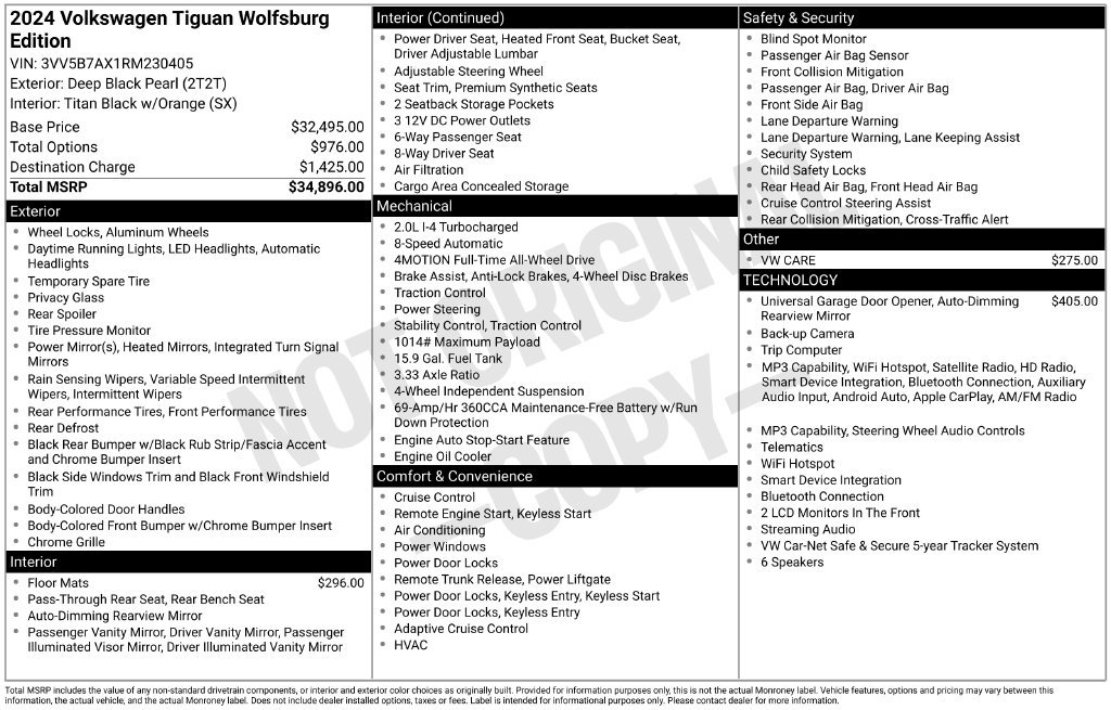 Used 2024 Volkswagen Tiguan Wolfsburg Edition AWD/4WD image 32