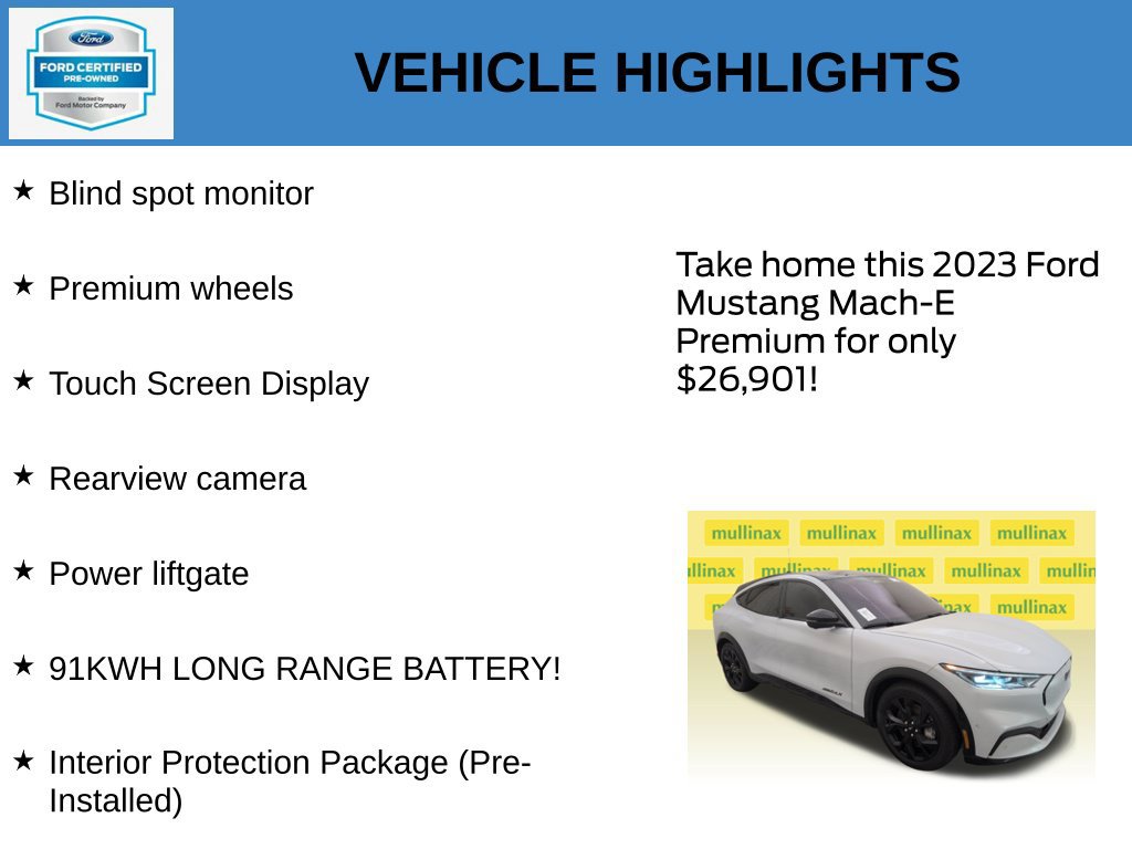 Certified 2023 Ford Mustang Mach-E Premium w/ Mustang Nite Pony Package RWD image 21