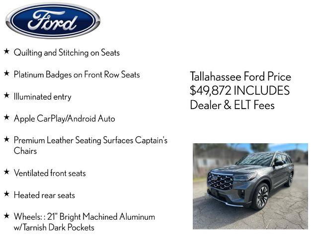 Certified 2026 Ford Explorer Platinum w/ LUX Leather Package AWD/4WD image 13