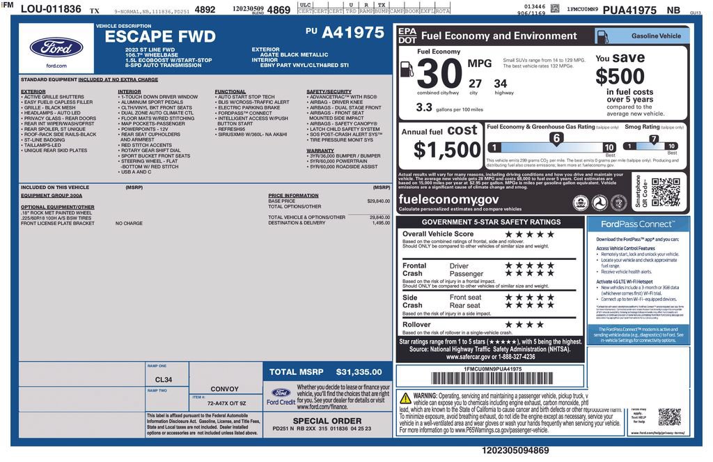 Certified 2023 Ford Escape ST-Line FWD image 32