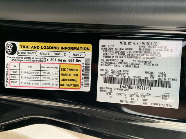 Certified 2018 Ford Mustang Premium w/ Equipment Group 201A RWD image 21