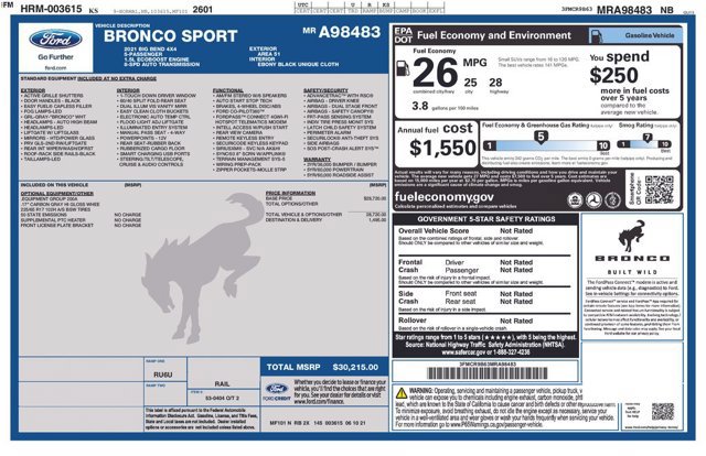 Certified 2021 Ford Bronco Sport Big Bend AWD/4WD image 2