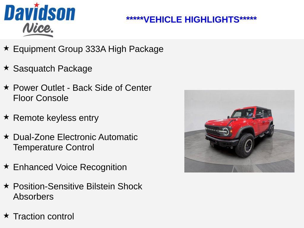 Certified 2022 Ford Bronco Badlands w/ Sasquatch Package AWD/4WD image 4