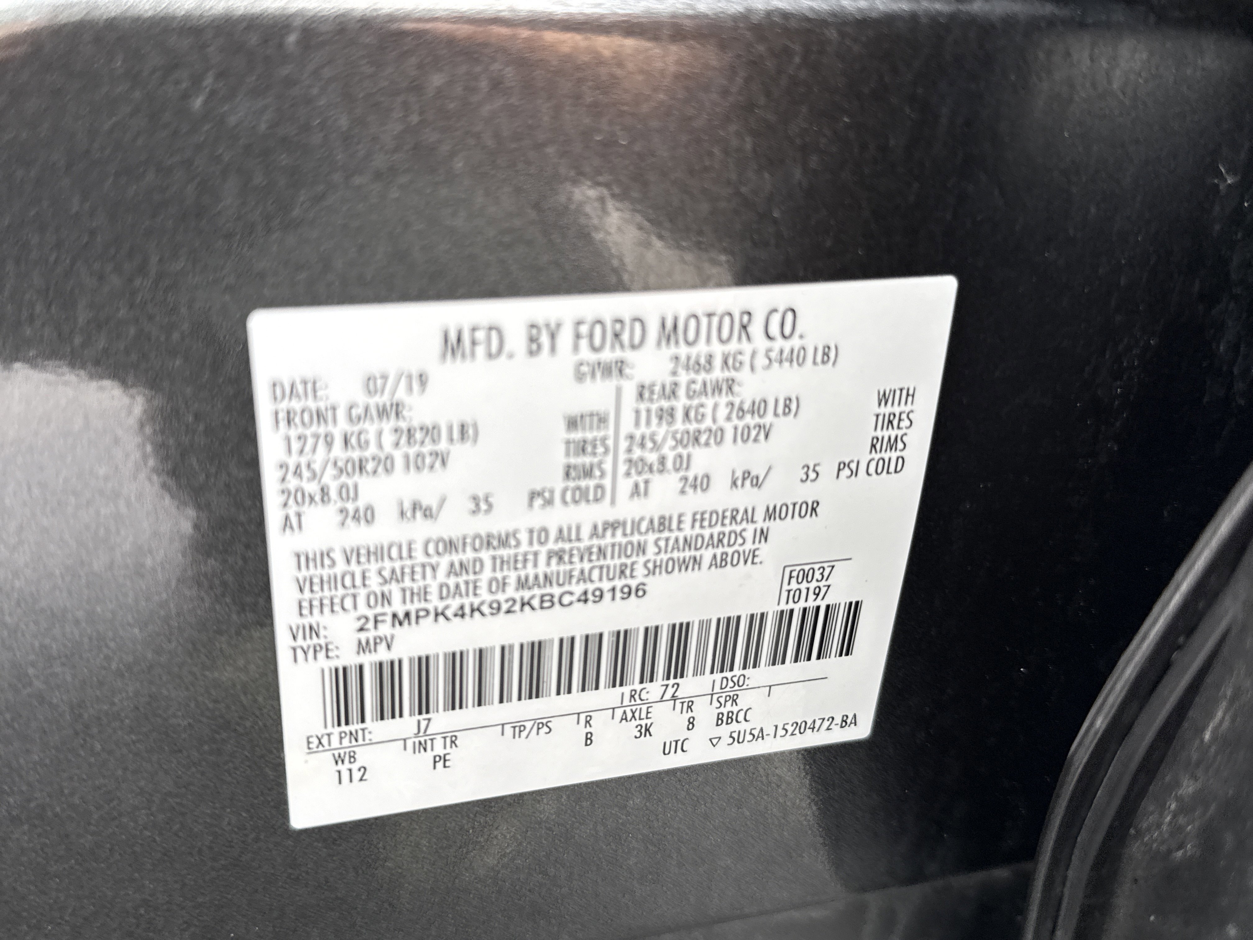Certified 2019 Ford Edge Titanium w/ Equipment Group 301A image 34
