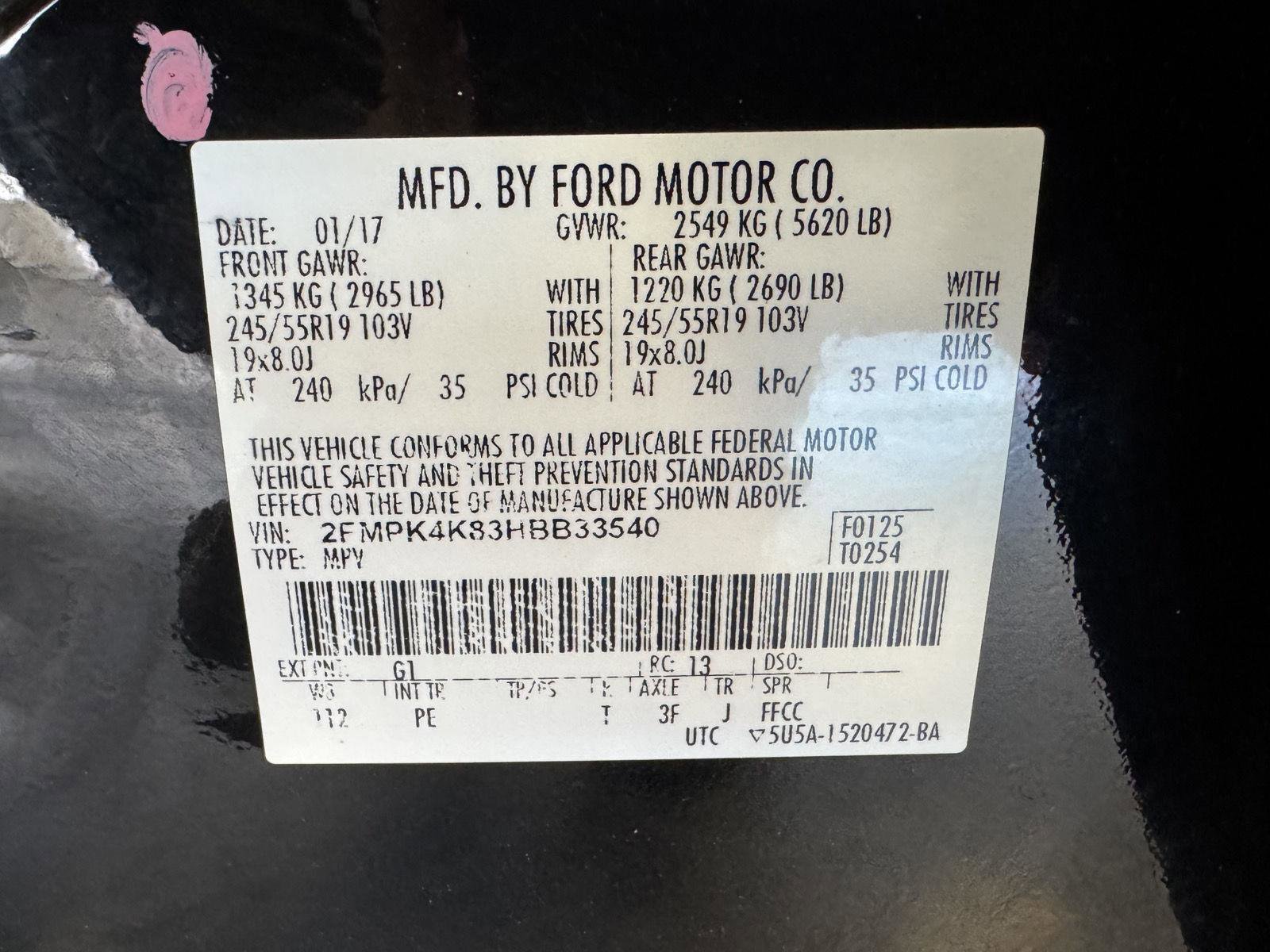 Certified 2017 Ford Edge Titanium w/ Equipment Group 301A image 43