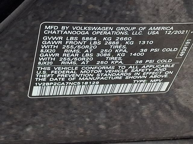 Used 2022 Volkswagen Atlas SEL AWD/4WD image 27