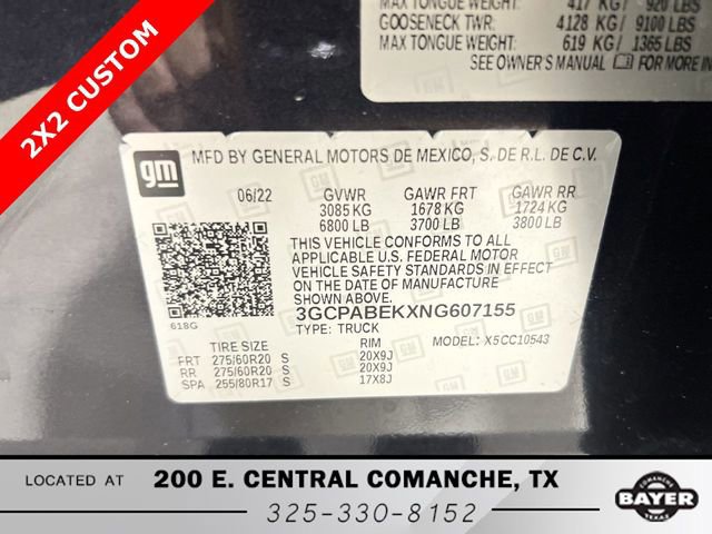 Used 2022 Chevrolet Silverado 1500 Custom w/ LPO, Dark Essentials Package image 29