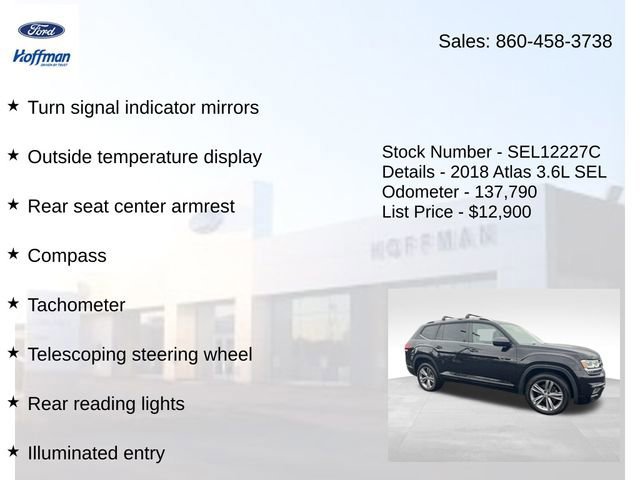 Used 2018 Volkswagen Atlas SEL w/ R-Line Package AWD/4WD image 30