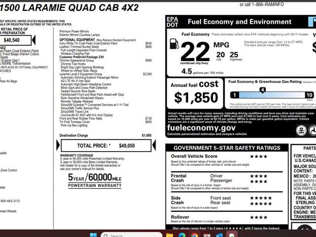 Used 2020 RAM 1500 Laramie RWD image 4