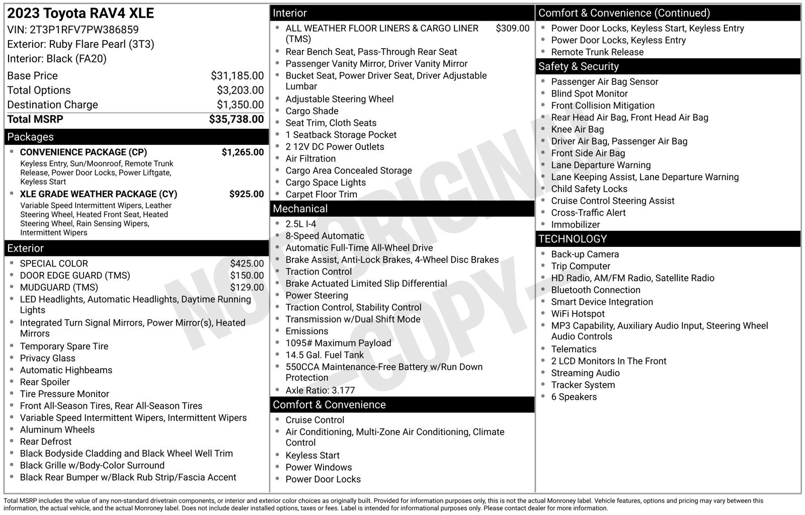 Used 2023 Toyota RAV4 XLE w/ Convenience Package AWD/4WD image 16
