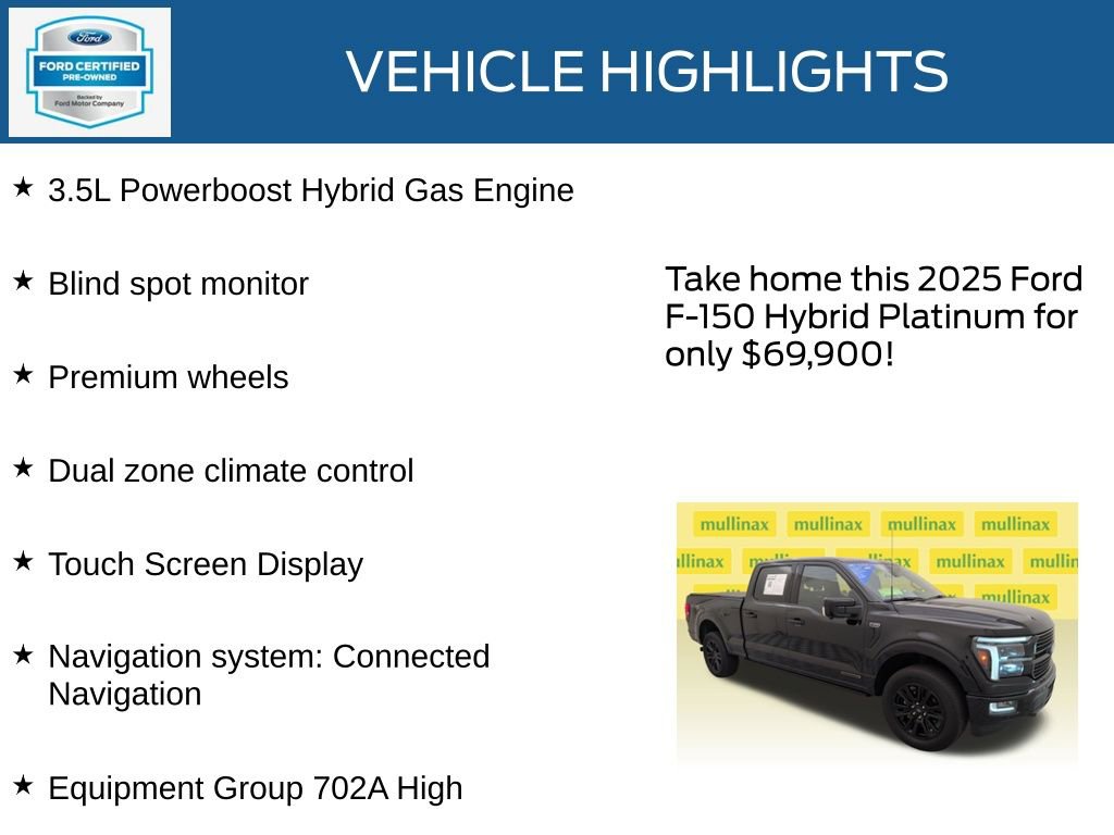 Certified 2025 Ford F150 Platinum w/ Equipment Group 702A High AWD/4WD image 21