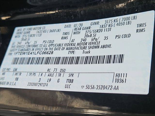 Certified 2020 Ford F150 Platinum w/ Equipment Group 701A Luxury AWD/4WD image 25