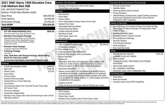 Used 2021 GMC Sierra 1500 Elevation w/ X31 Off-Road Package image 35