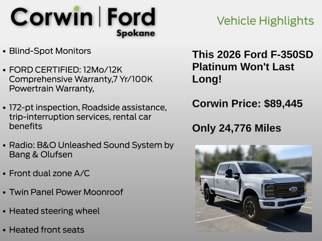 Certified 2026 Ford F350 Platinum w/ Tremor Off-Road Package AWD/4WD image 13