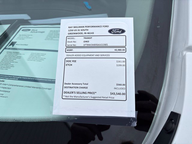 Certified 2025 Ford Transit 350 148 High Roof Extended w/ Load Area Protection Package RWD image 3