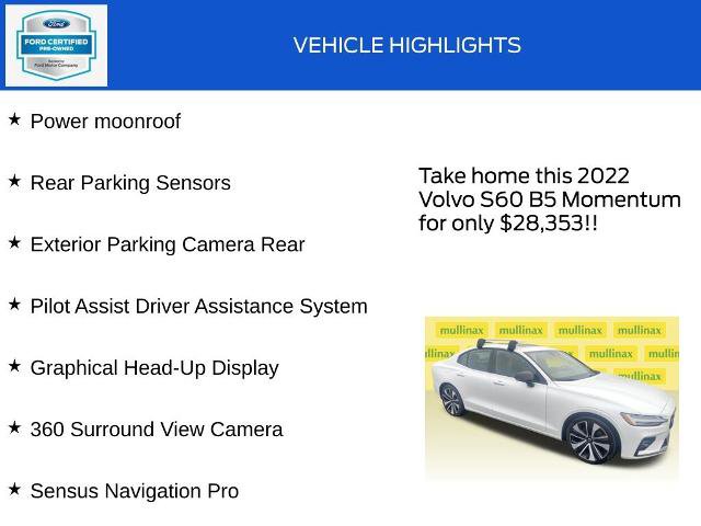 Used 2022 Volvo S60 B5 Momentum w/ Advanced Package image 18