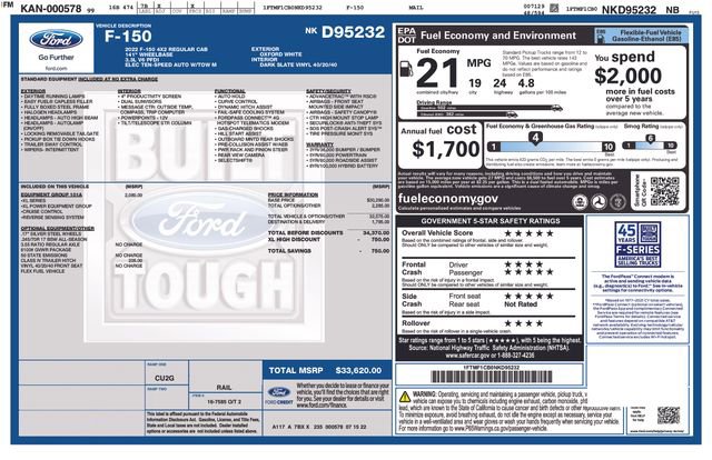 Certified 2022 Ford F150 XL w/ Equipment Group 101A High RWD image 9
