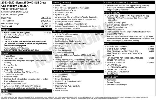 Used 2023 GMC Sierra 2500 SLE w/ X31 Off-Road Package image 35