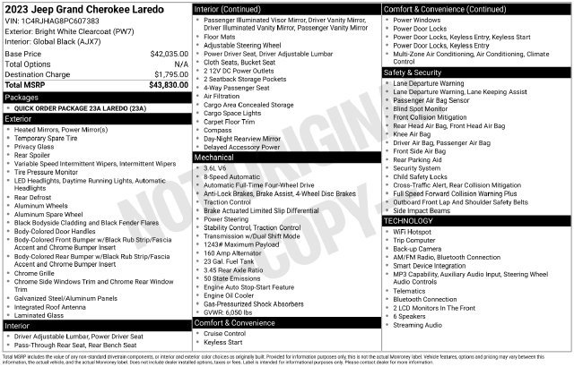 Used 2023 Jeep Grand Cherokee Laredo AWD/4WD image 16