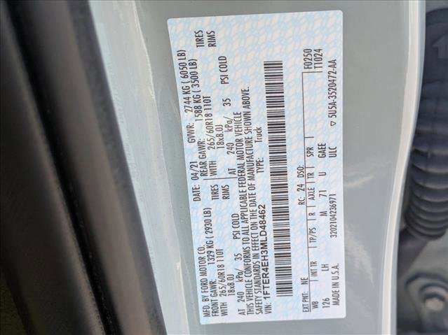 Certified 2021 Ford Ranger XL w/ Equipment Group 101A High image 23