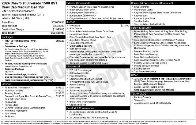 Used 2024 Chevrolet Silverado 1500 RST w/ Protection Package AWD/4WD image 32