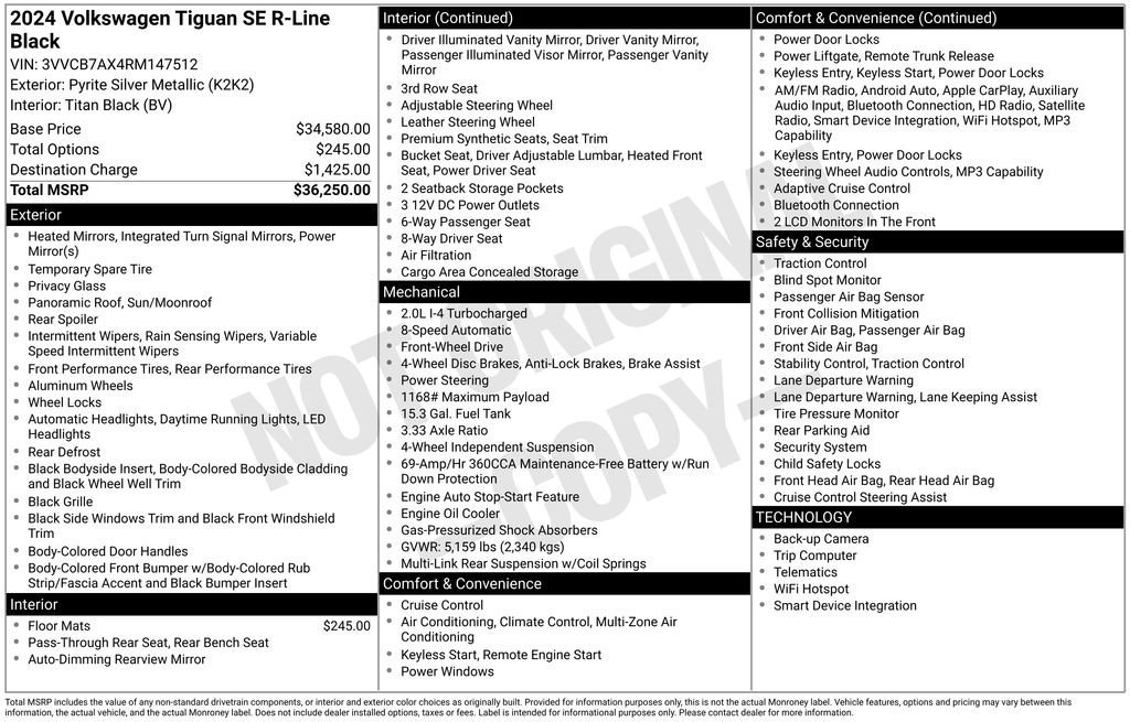 Used 2024 Volkswagen Tiguan SE R-Line image 31
