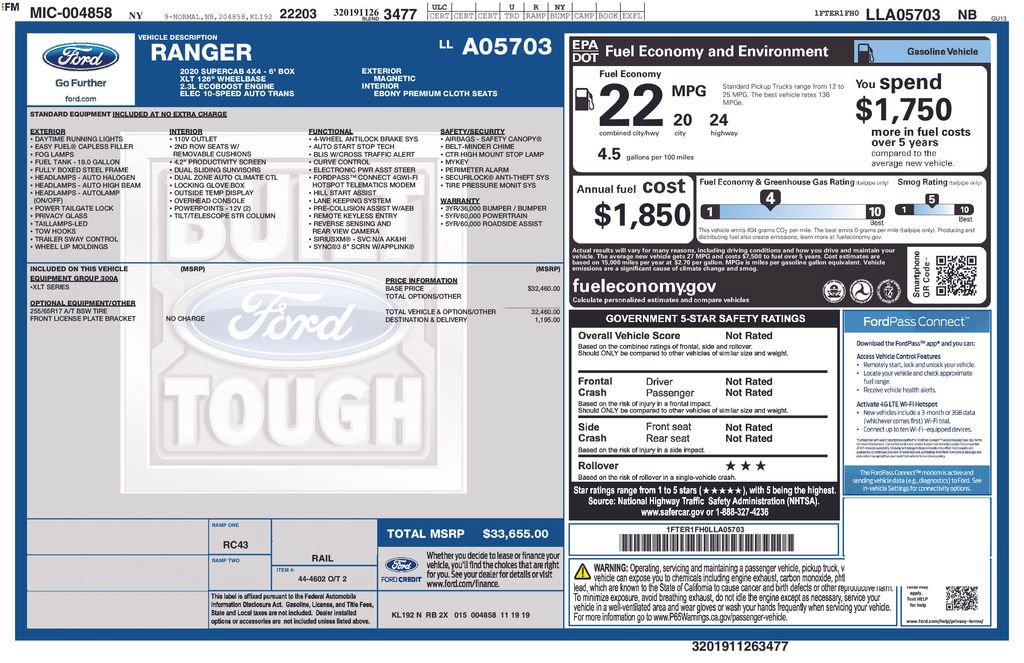 Certified 2020 Ford Ranger XLT AWD/4WD image 5