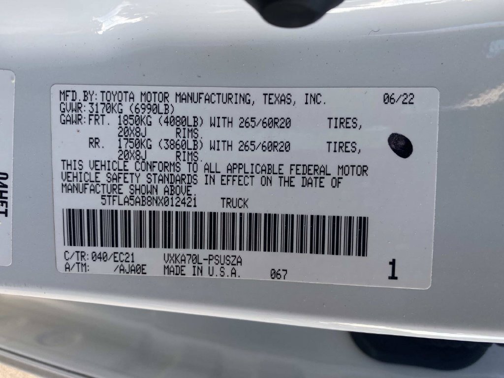 Used 2022 Toyota Tundra SR5 w/ TRD Sport Premium Package RWD image 21