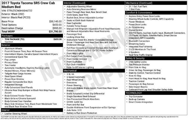 Used 2017 Toyota Tacoma SR5 w/ Tow Package RWD image 8