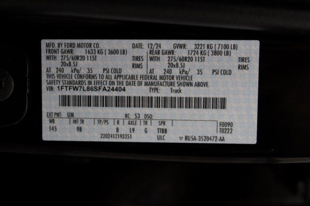 Certified 2025 Ford F150 Platinum w/ Equipment Group 702A High image 31