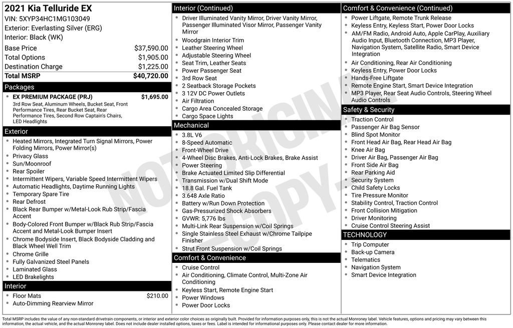 Used 2021 Kia Telluride EX w/ EX Premium Package image 7