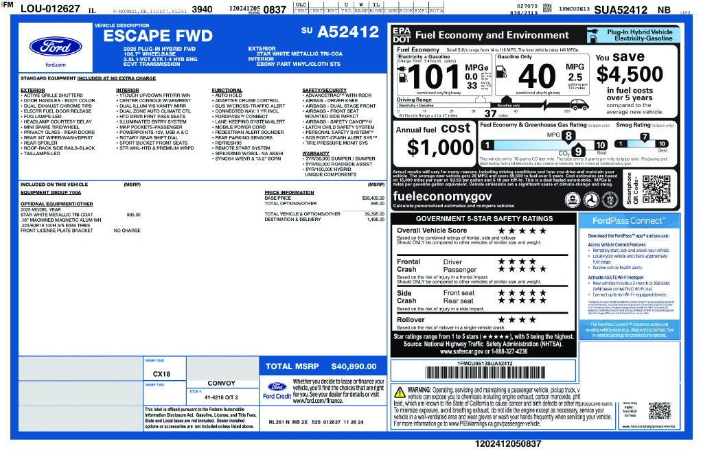 Certified 2025 Ford Escape SE FWD image 33