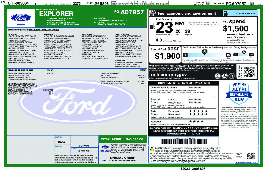 Certified 2023 Ford Explorer XLT w/ Equipment Group 202A RWD image 5