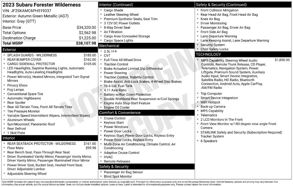 Used 2023 Subaru Forester Wilderness AWD/4WD image 39