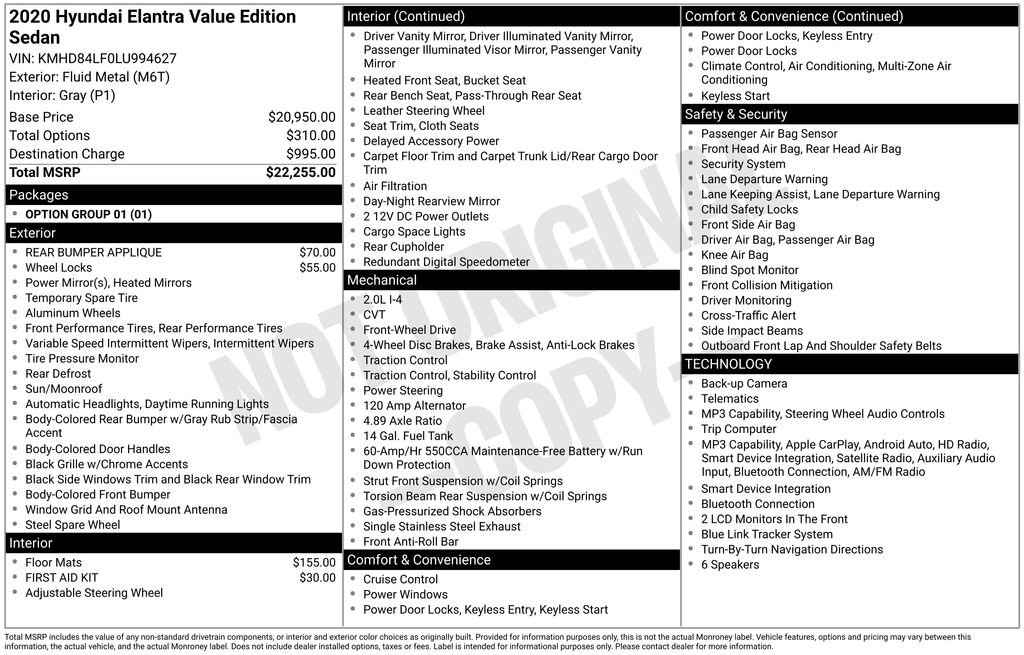 Used 2020 Hyundai Elantra Value Edition FWD image 32
