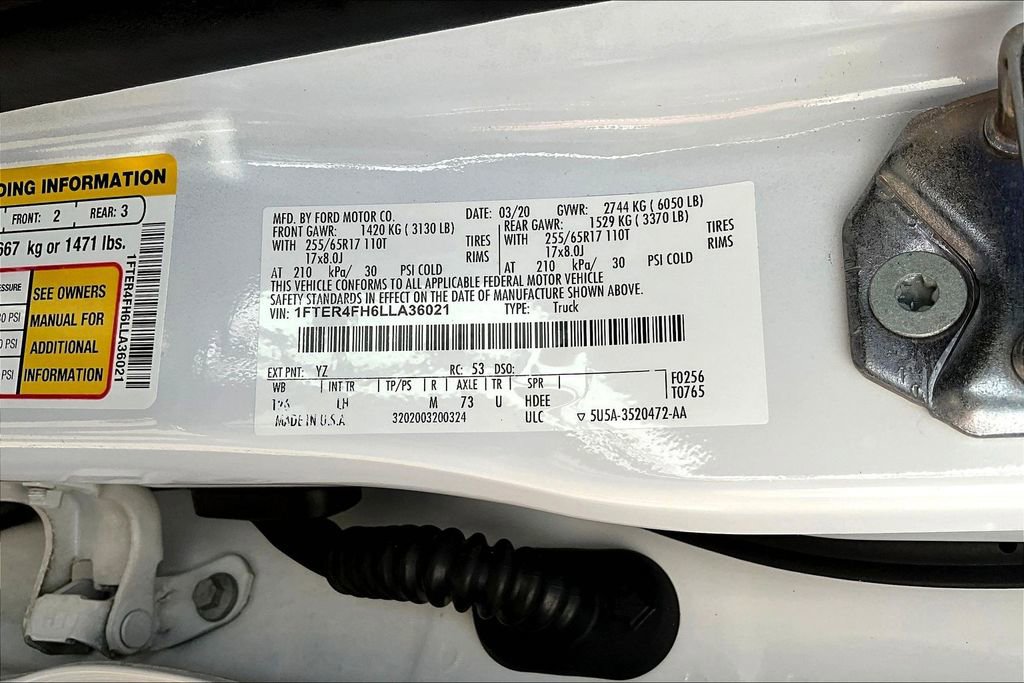 Certified 2020 Ford Ranger XLT w/ Equipment Group 301A Mid image 36