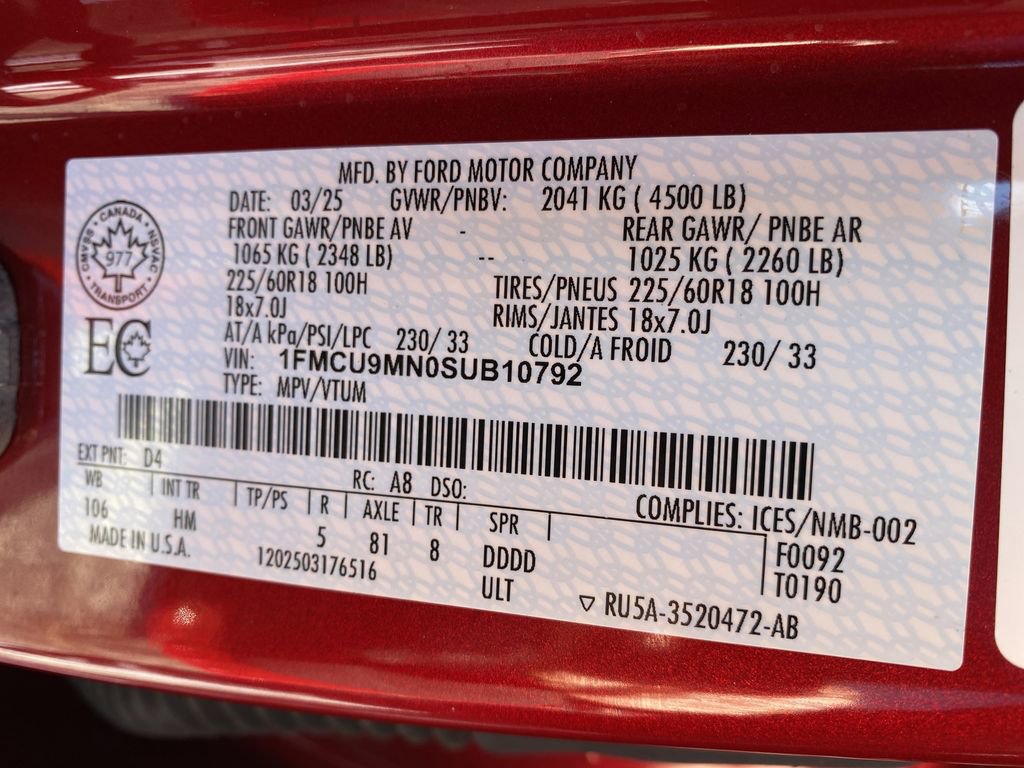 Certified 2025 Ford Escape ST-Line w/ Tech Pack #1 image 48