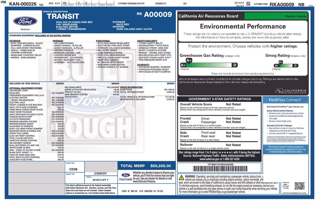 Certified 2024 Ford E-Transit Low Roof RWD image 6