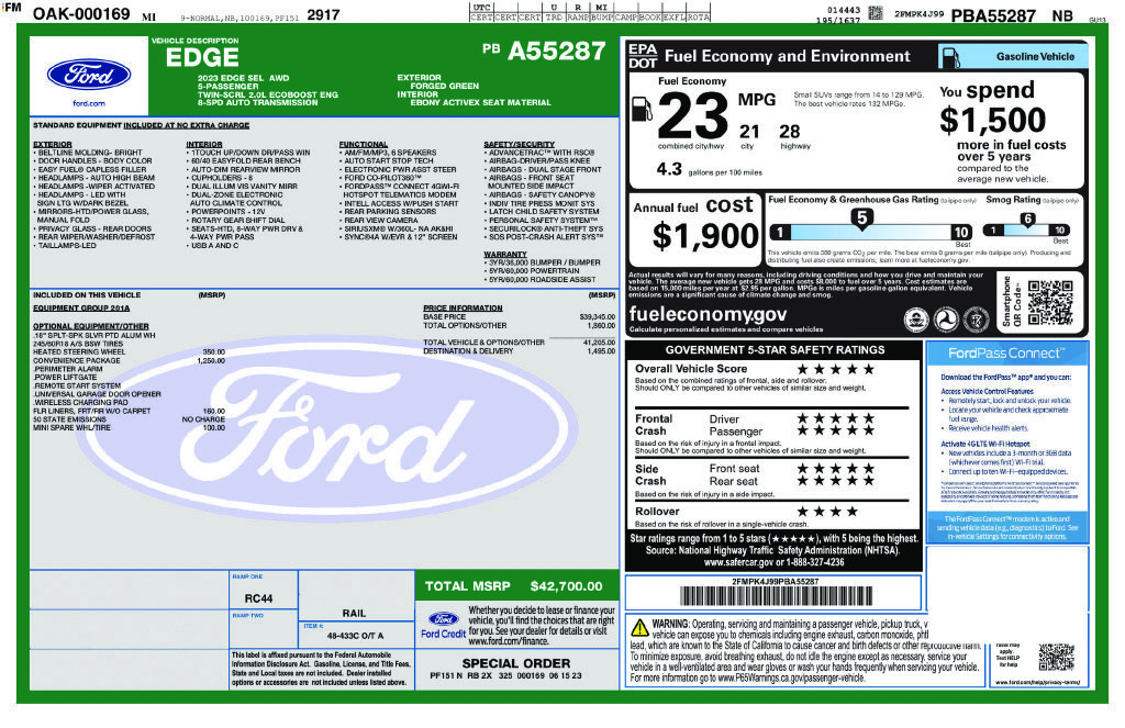 Certified 2023 Ford Edge SEL w/ Convenience Package AWD/4WD image 5