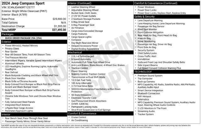 Used 2024 Jeep Compass Sport AWD/4WD image 34