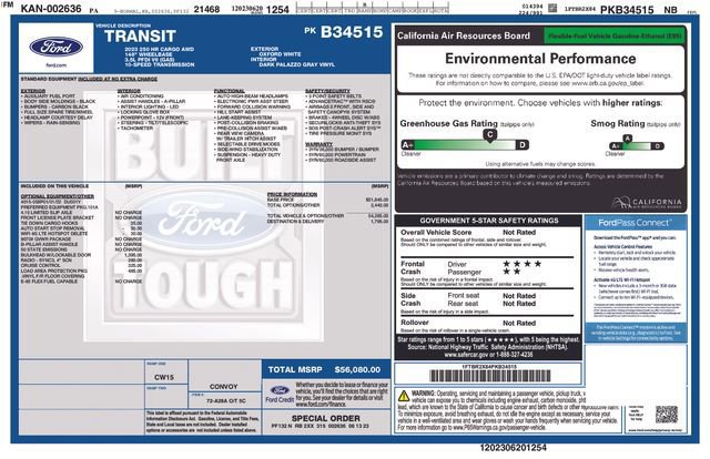 Certified 2023 Ford Transit 250 148 High Roof AWD w/ Load Area Protection Package image 9