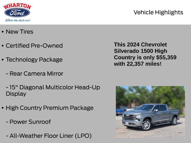 Used 2024 Chevrolet Silverado 1500 High Country w/ High Country Premium Package AWD/4WD image 6