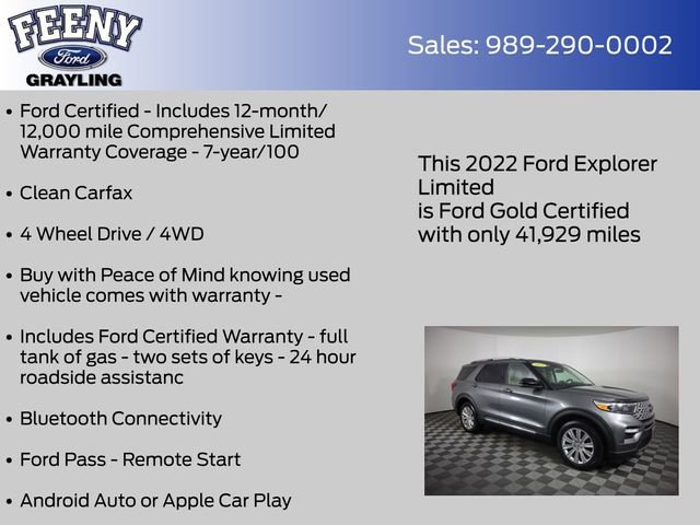 Certified 2022 Ford Explorer Limited AWD/4WD image 5