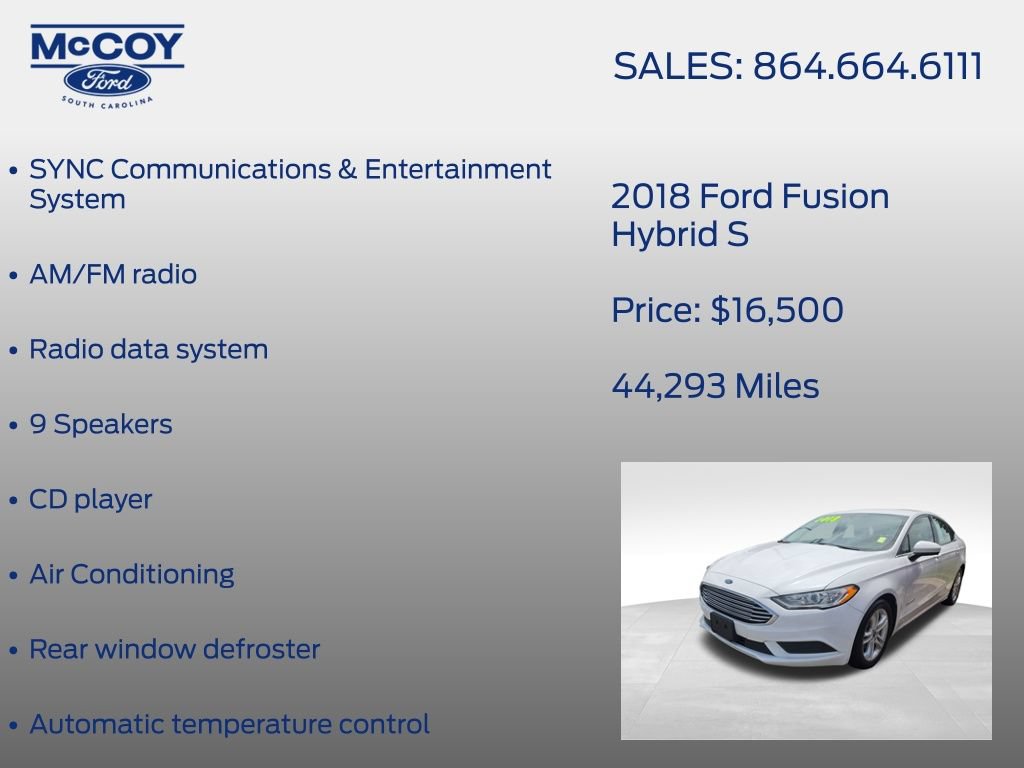 Certified 2018 Ford Fusion S FWD image 11