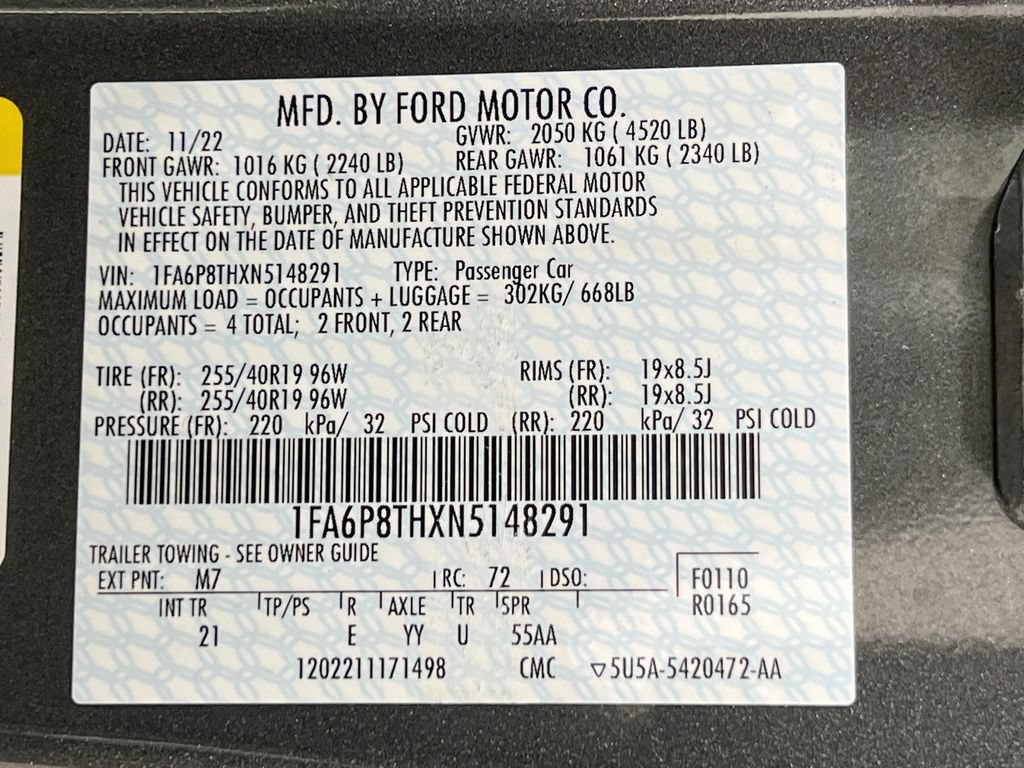 Certified 2022 Ford Mustang Coupe w/ Equipment Group 101A RWD image 34