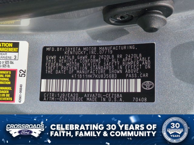 Used 2019 Toyota Camry SE FWD image 35