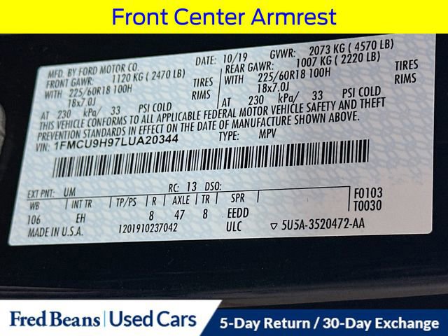 Certified 2020 Ford Escape SEL image 39