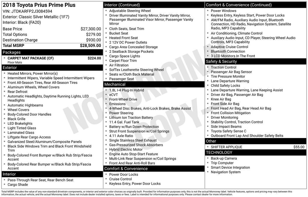 Used 2018 Toyota Prius Prime Plus w/ Carpet Mat Package FWD video 2