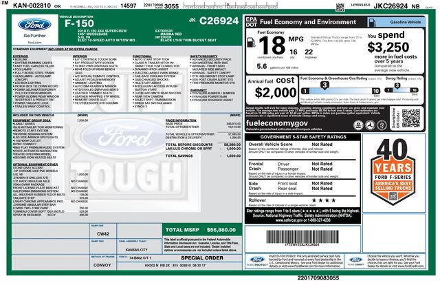 Certified 2018 Ford F150 Lariat w/ Equipment Group 502A Luxury AWD/4WD image 4